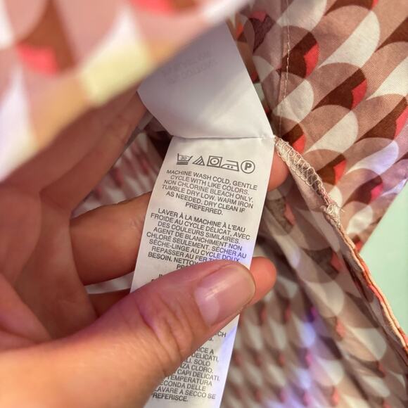 ⭐️ 3/$21 ⭐️ J. Crew Women’s Red Pink Sleeveless Geometric Boxy Blouse Size 10 - Picture 6 of 9